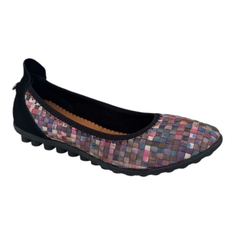 Bernie Mevhazel Pink camo Woven ballet Flats-Comfort Slip-On Lightweight, Strech